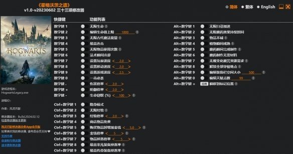 霍格沃茨之遗修改器